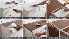 Öntapadós tapéta felrakása