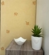 Sárga texturált tapéta modern négyzet mintával 582826 