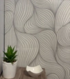 Elegáns 3D Hatású Vonalas Tapéta – Krém és Szürke 6230409-21 