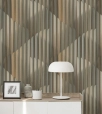 Bronz-Grafit 3D Hatású Geometriai Vlies Tapéta 10471-15
