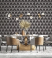 Fekete/Ezüst art déco íves mintás vlies tapéta G68084