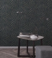 Sötétzöld / Antracit Zebra Mintás Vlies Tapéta 34817