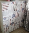 200-3235 New Yorkos szürke,vörös kék minta 45 cm széles