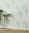 Hullámmintás vlies tapéta, fehéresszürke / platina 10522-31