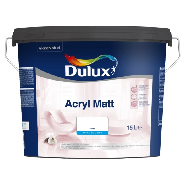 Dulux Acryl Matt beltéri falfesték Fehér 15L