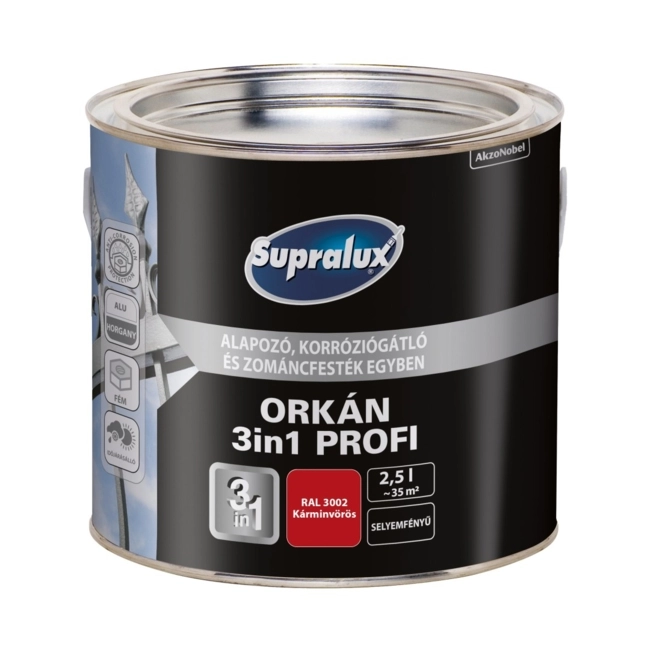 Supralux Orkán 3in1 Profi RAL3002 Kárminvörös 2,5L