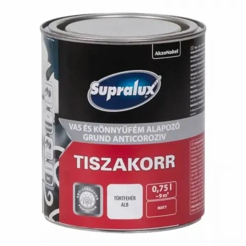 Supralux Tiszakor Vas és Könnyűfém Alapozó Törtfehér 0,75 L