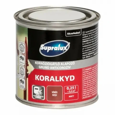 Supralux Koralkyd Korróziógátló Alapozó Vörös 0,75 L