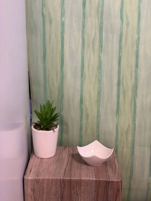 Zöld csíkos mintás design tapéta 2696-45