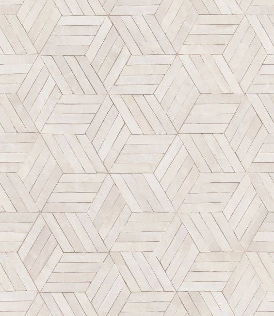 Geometriai 3D kockamintás vlies tapéta világos bézs és törtfehér 81699