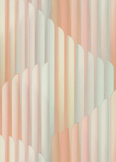 Púder-Barack 3D Hatású Geometriai Vlies Tapéta 10471-05