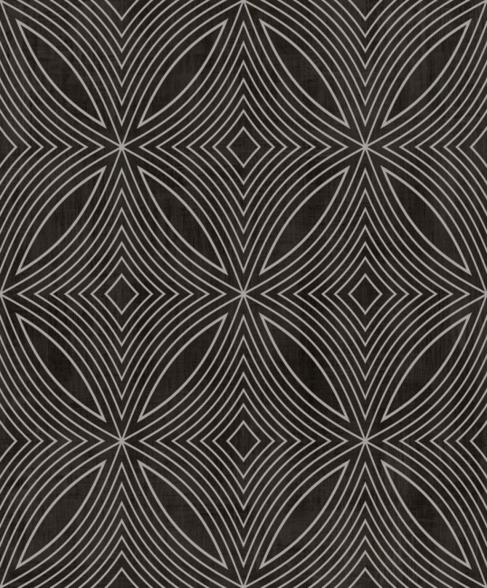 Fekete/Antracit íves geometriai mintás vlies tapéta G67732