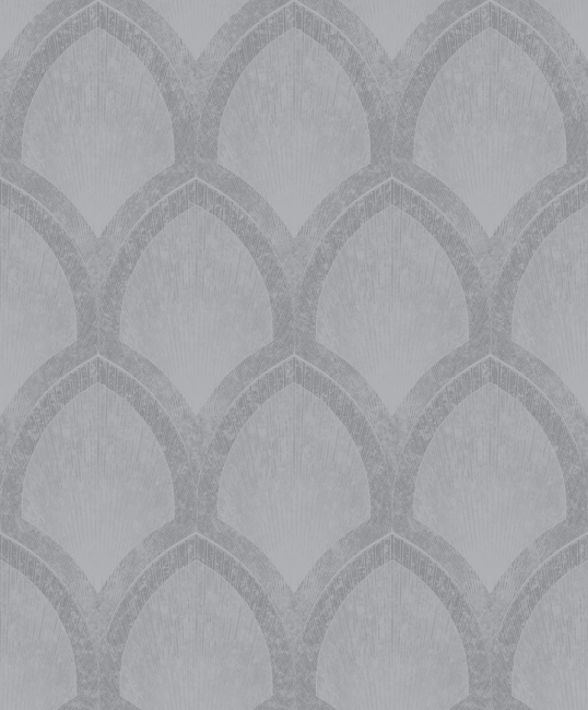 Világosszürke art déco íves mintás vlies tapéta G68086