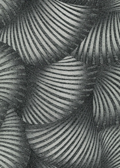 Legyezőmintás vlies tapéta, fekete / ezüst 10525-29