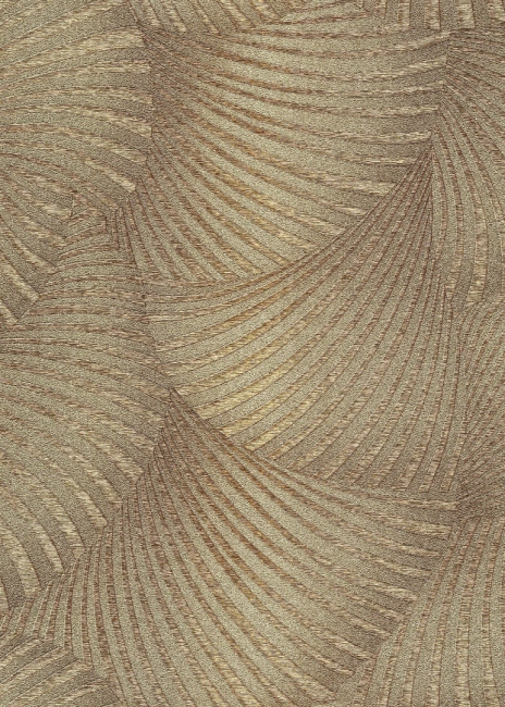 Legyezőmintás vlies tapéta, meleg arany / bronz 10525-30