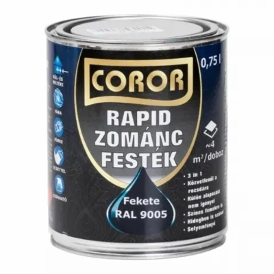 Coror Rapid Zománcfesték Fekete 0,75