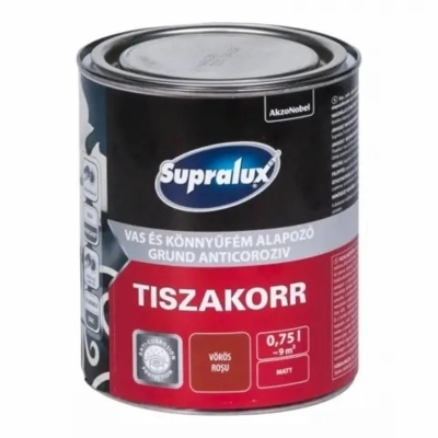 Supralux Tiszakor Vas és Könnyűfém Alapozó Vörös 0,75 L