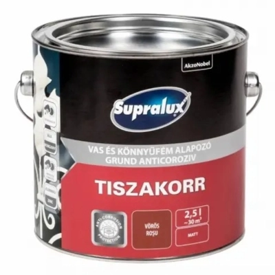 Supralux Tiszakor Vas és Könnyűfém Alapozó Vörös 2,5 L