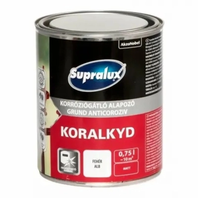 Supralux Koralkyd Korróziógátló Alapozó Fehér 0,75 L