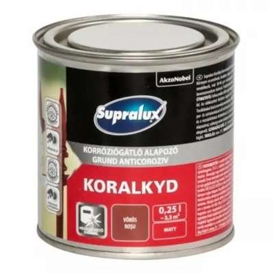 Supralux Koralkyd Korróziógátló Alapozó Vörös 0,75 L