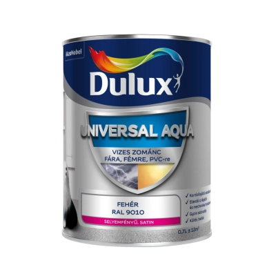 Dulux Universal Aqua Zománc Fehér ral 9010 0,7L