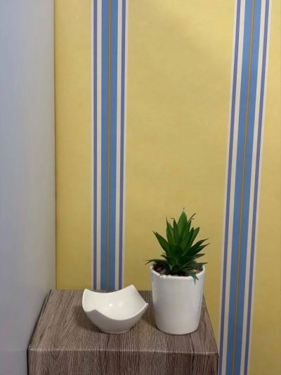 Sárga kék csíkos tapéta 160529 