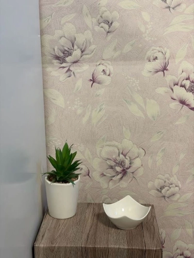 Virág mintás rózsaszín tapéta 227-03 