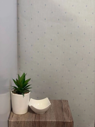 Rombusz mintás kék tapéta 414158 