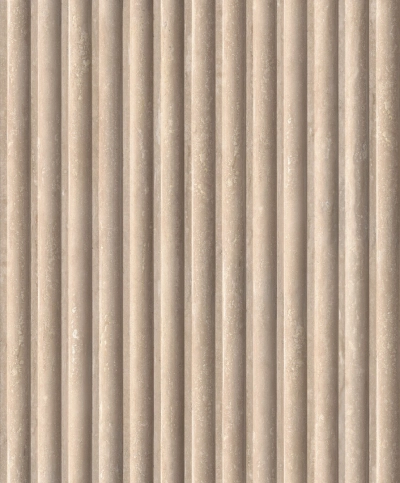 Bordázott mészkő és kőhatású 3D vlies tapéta meleg bézs árnyalatban 81694