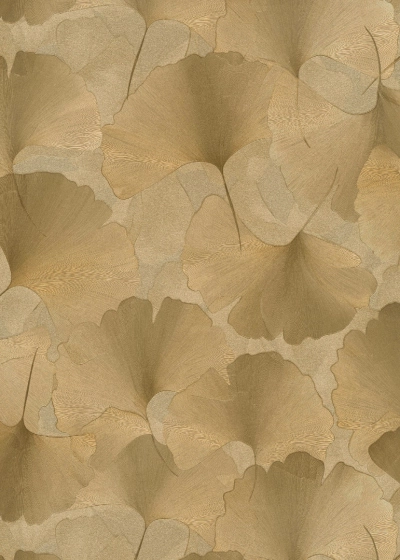 Arany-Bézs Ginkgo Levélmintás Vlies Tapéta 10470-30