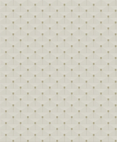 Elegáns Art Deco Geometriai Mintás Krém-Arany Vlies Tapéta F-PL3001