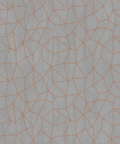 Szürke/Vörösréz geometriai mintás vlies tapéta G67701