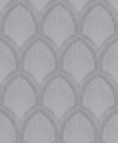 Világosszürke art déco íves mintás vlies tapéta G68086