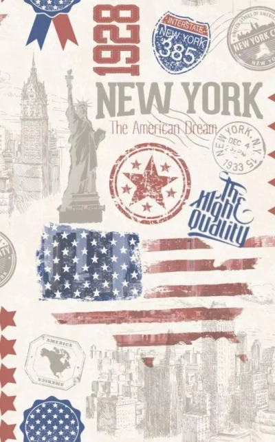 200-3235 New Yorkos szürke,vörös kék minta 45 cm széles